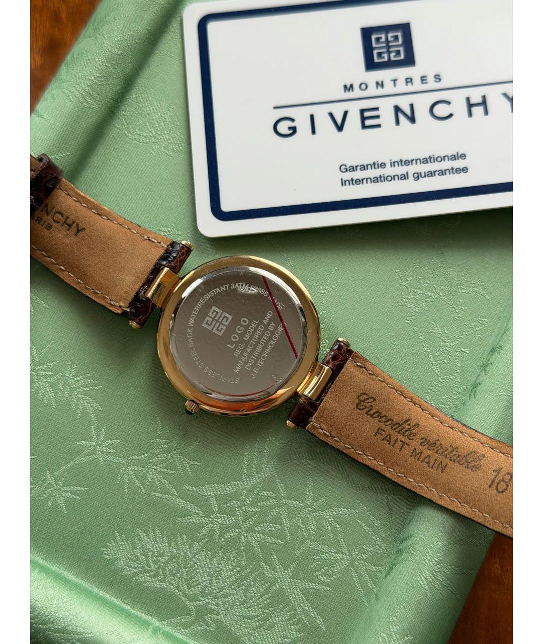 GIVENCHY Коричневые позолоченные часы, фото 2