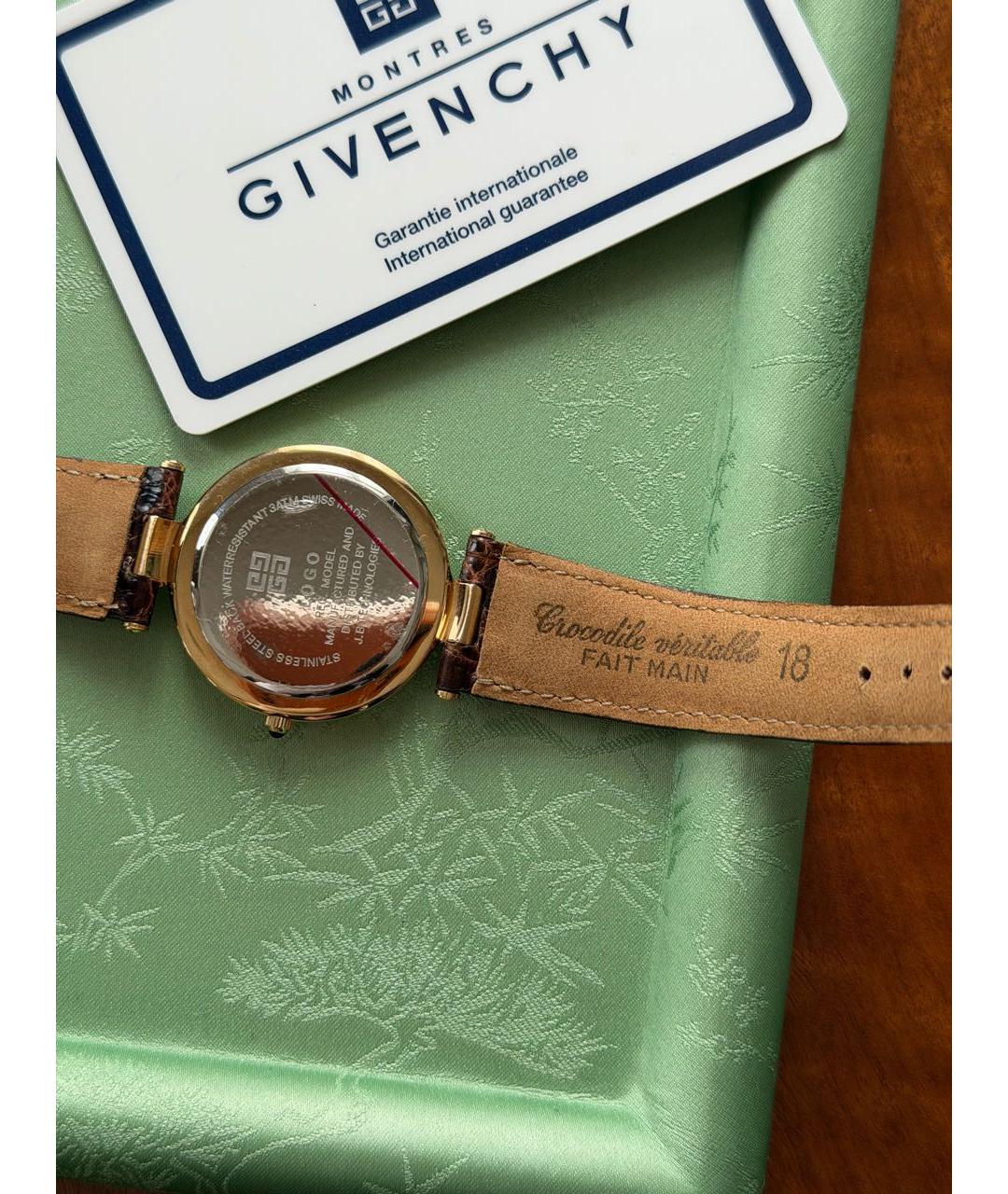 GIVENCHY Коричневые позолоченные часы, фото 6