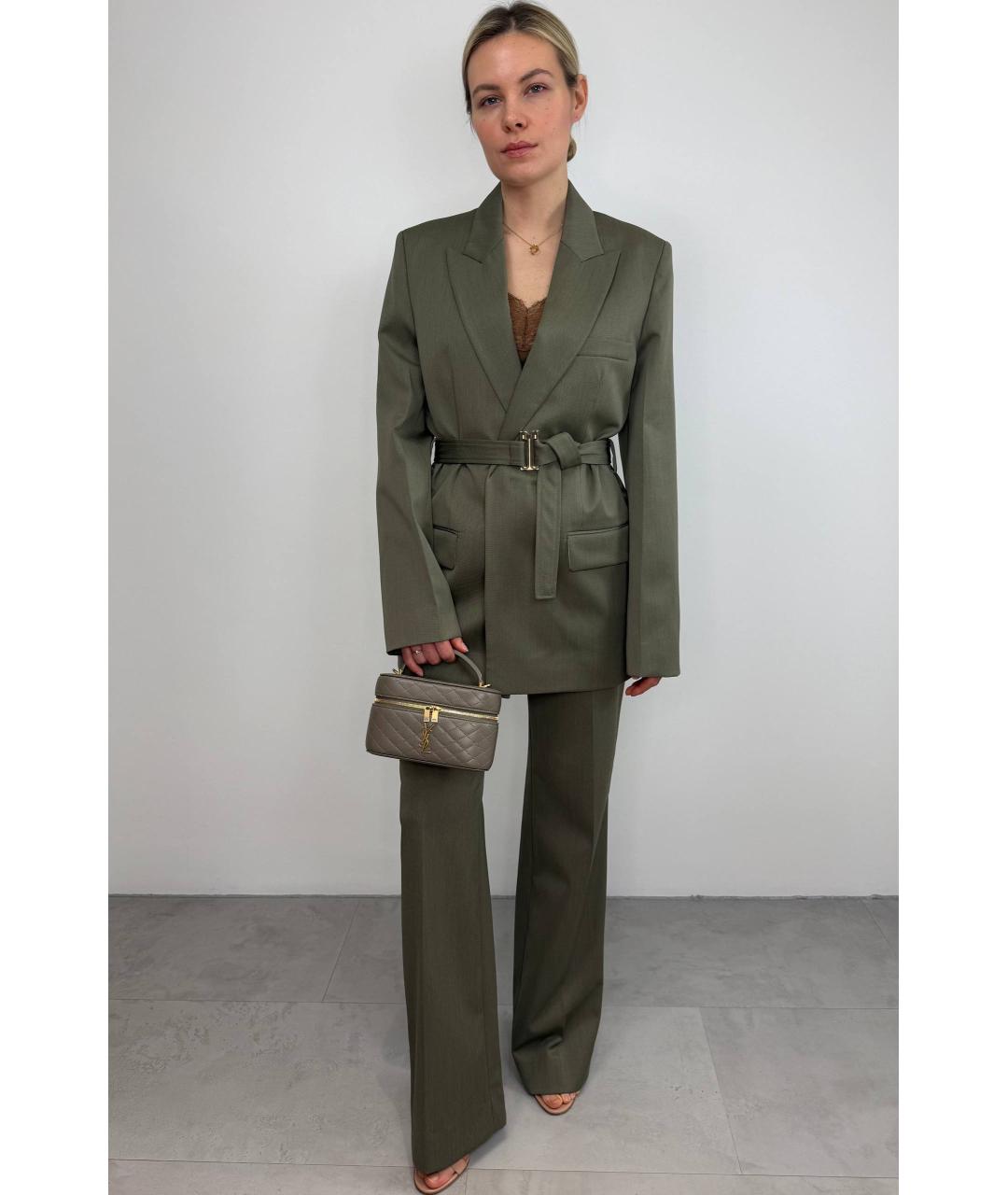 VICTORIA BECKHAM Зеленые брюки узкие, фото 3