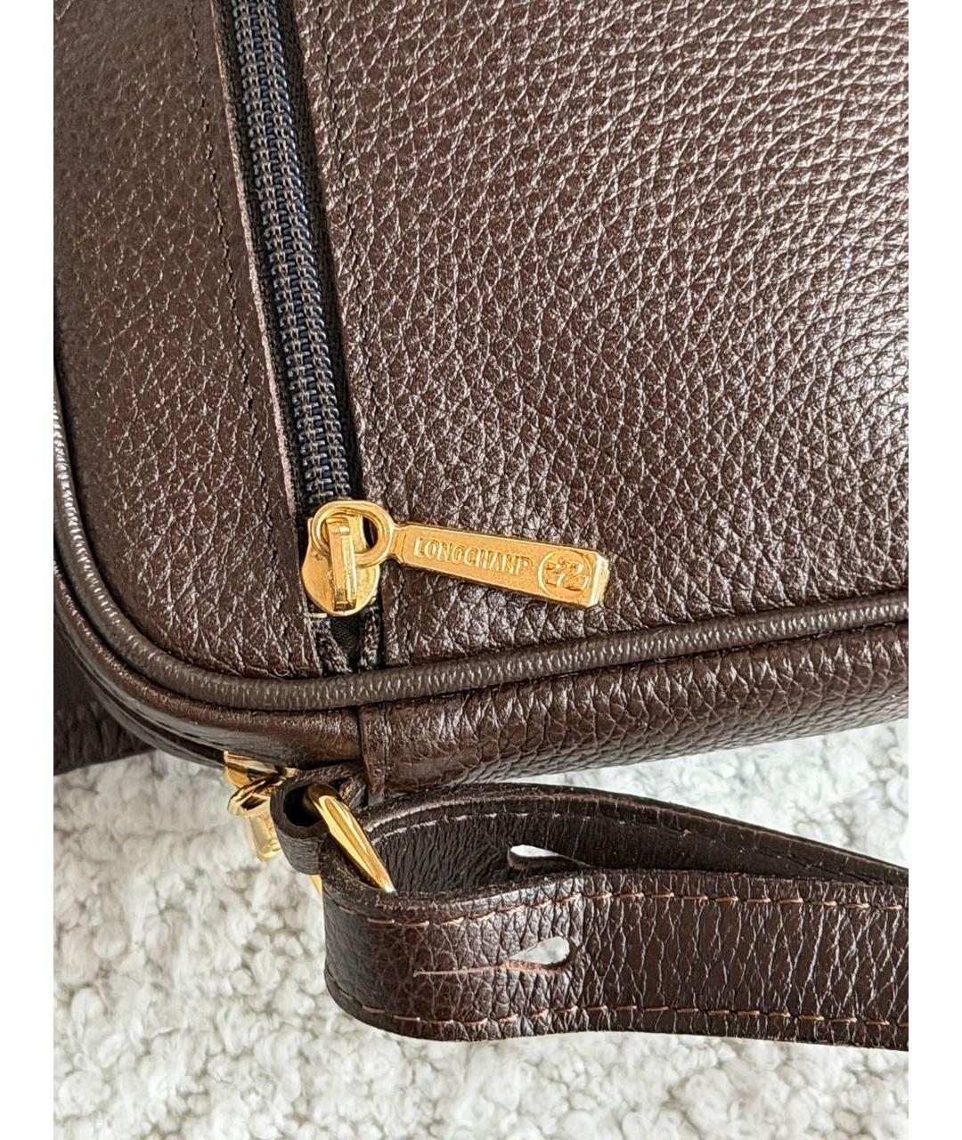 LONGCHAMP Коричневая кожаная сумка через плечо, фото 8