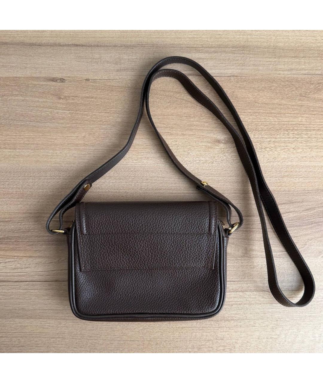 LONGCHAMP Коричневая кожаная сумка через плечо, фото 3