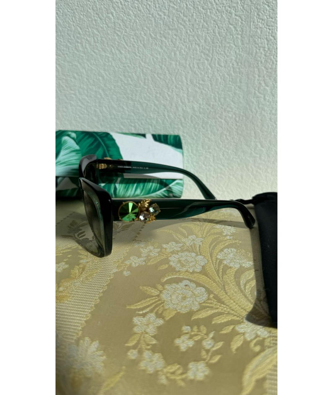 DOLCE&GABBANA Зеленые пластиковые солнцезащитные очки, фото 7