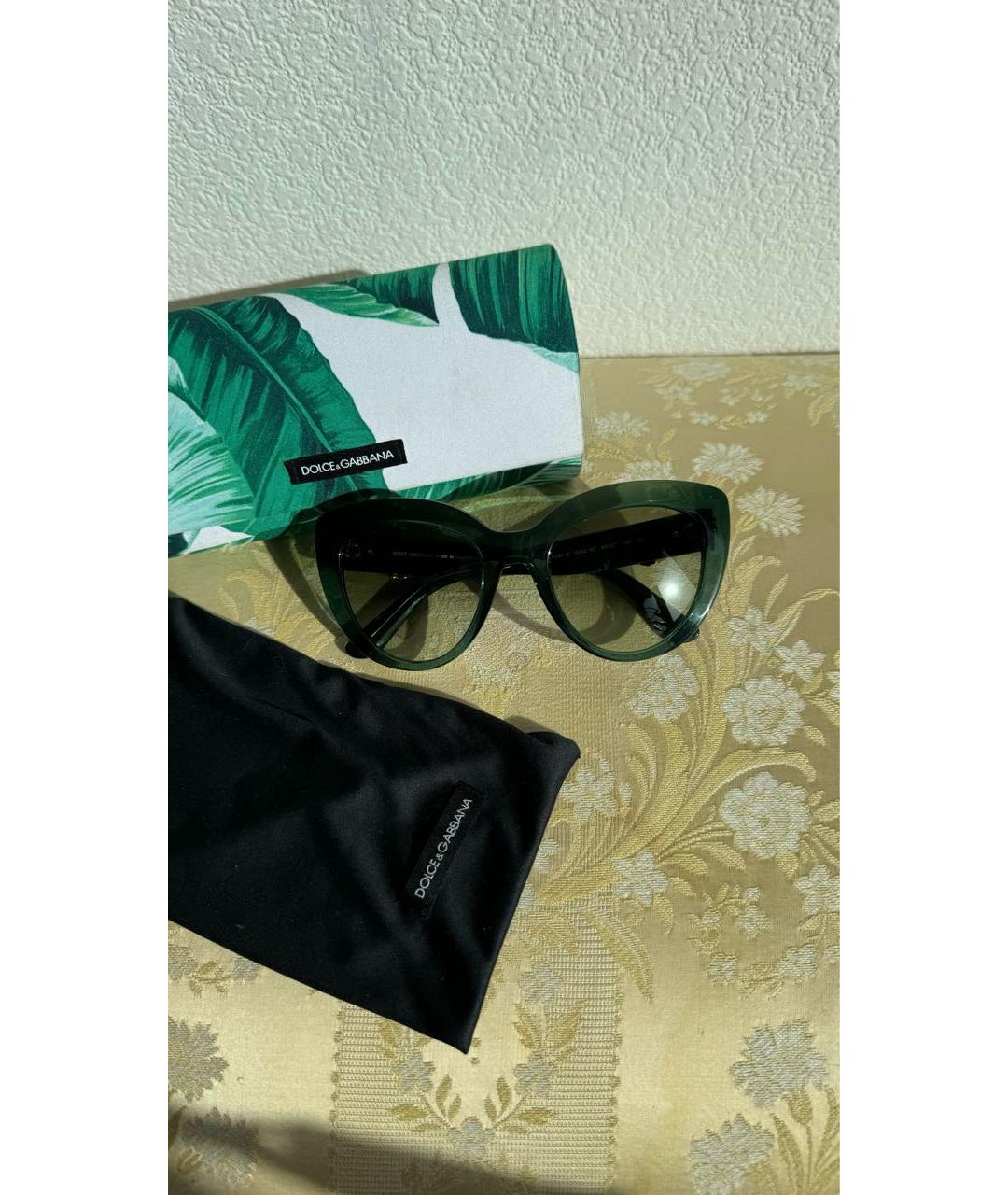 DOLCE&GABBANA Зеленые пластиковые солнцезащитные очки, фото 8