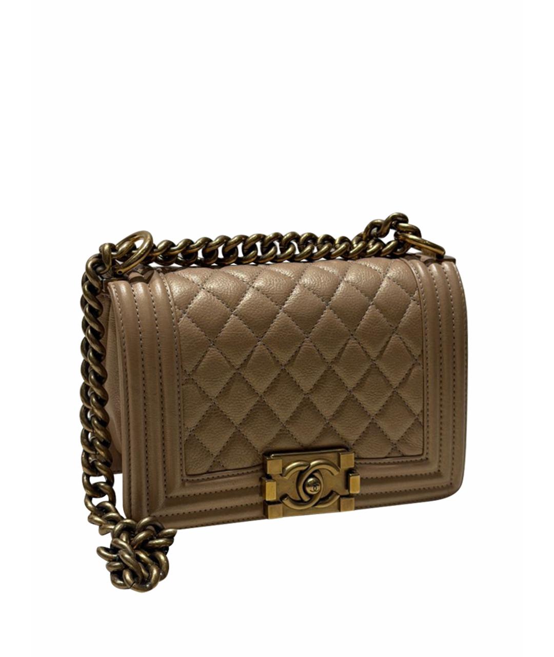 CHANEL Бежевая кожаная сумка через плечо, фото 1
