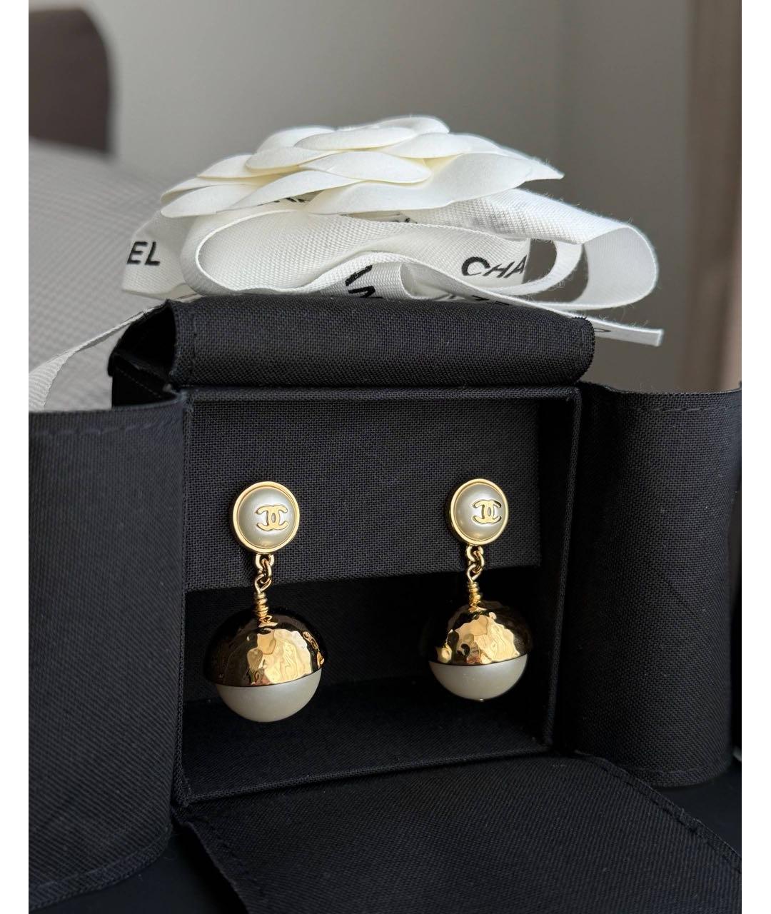 CHANEL Золотые серьги, фото 2