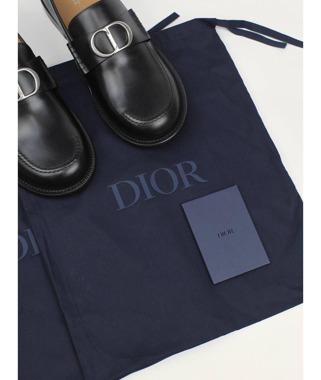 CHRISTIAN DIOR Черные кожаные лоферы, фото 8