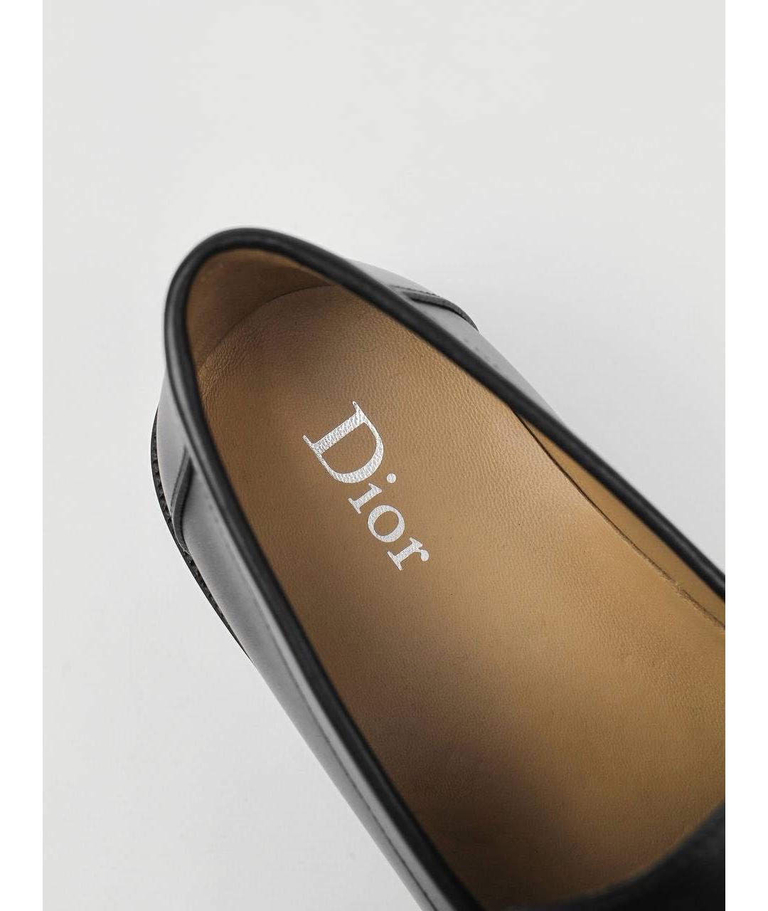 CHRISTIAN DIOR Черные кожаные лоферы, фото 6