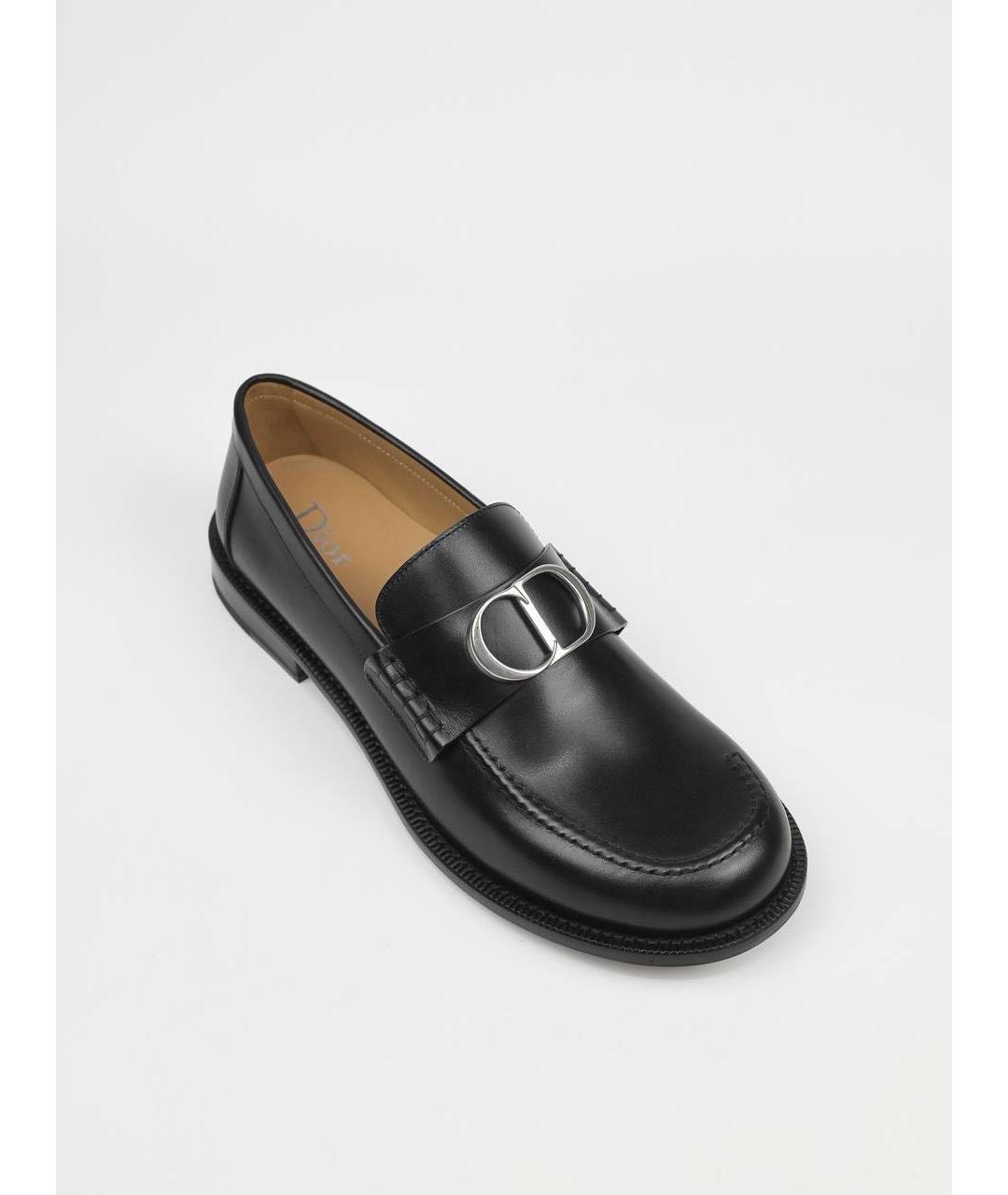 CHRISTIAN DIOR Черные кожаные лоферы, фото 3