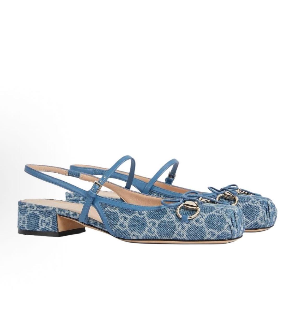 GUCCI Голубые туфли, фото 2