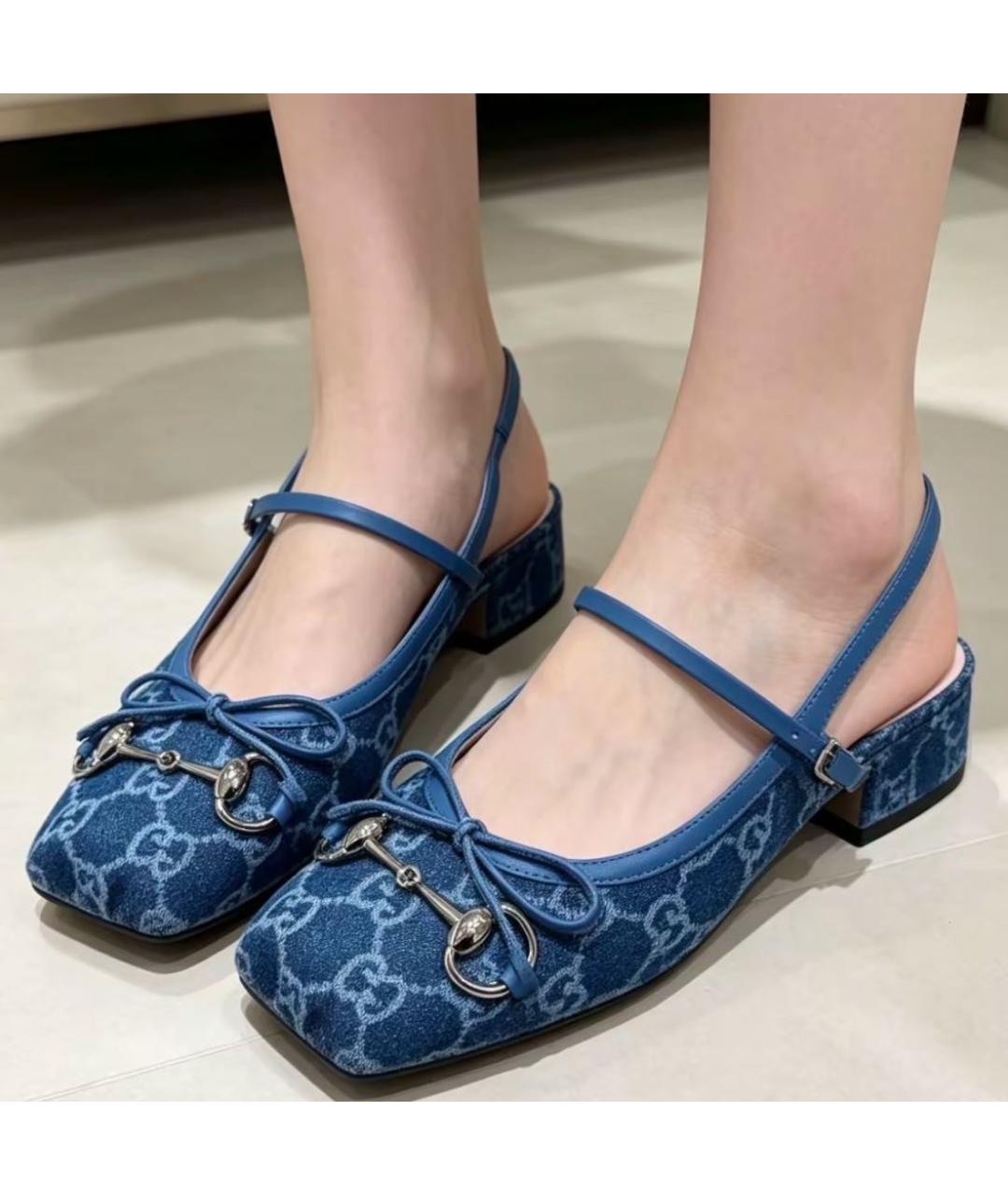 GUCCI Голубые туфли, фото 6