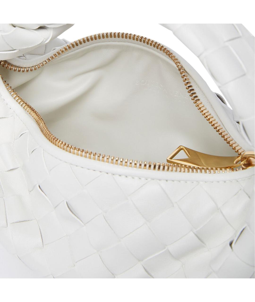 BOTTEGA VENETA Белая кожаная сумка через плечо, фото 5