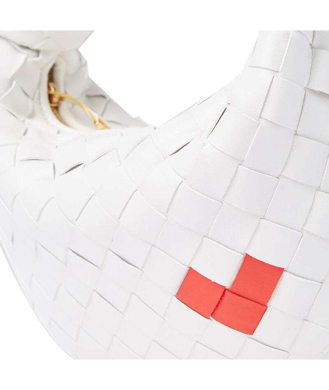 BOTTEGA VENETA Белая кожаная сумка через плечо, фото 4