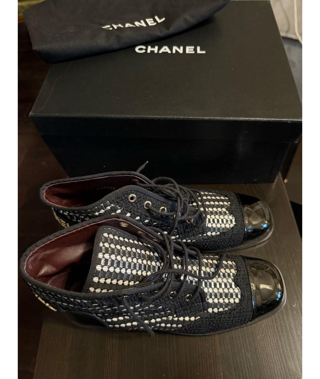 CHANEL Черные текстильные ботильоны, фото 3