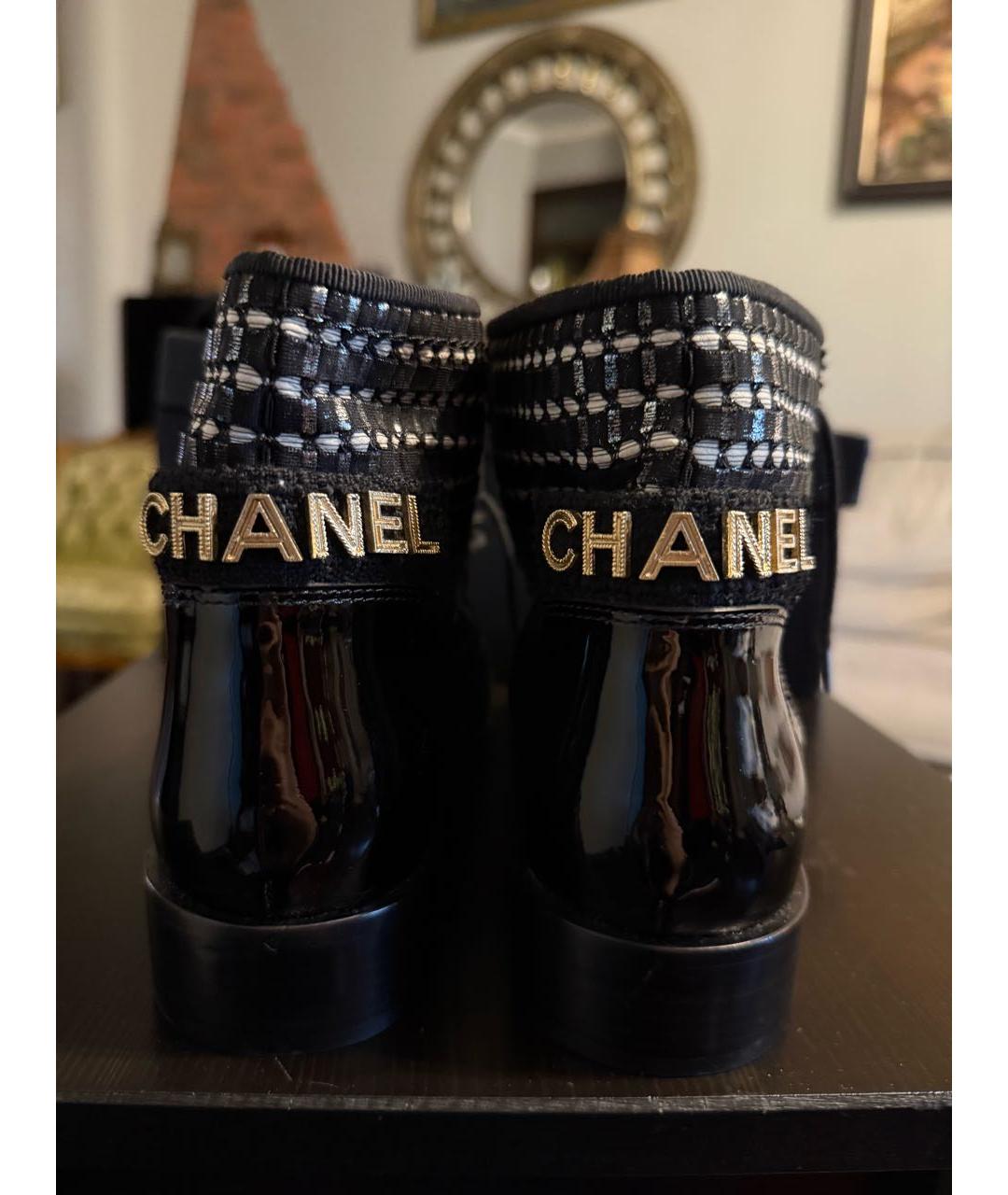 CHANEL Черные текстильные ботильоны, фото 4