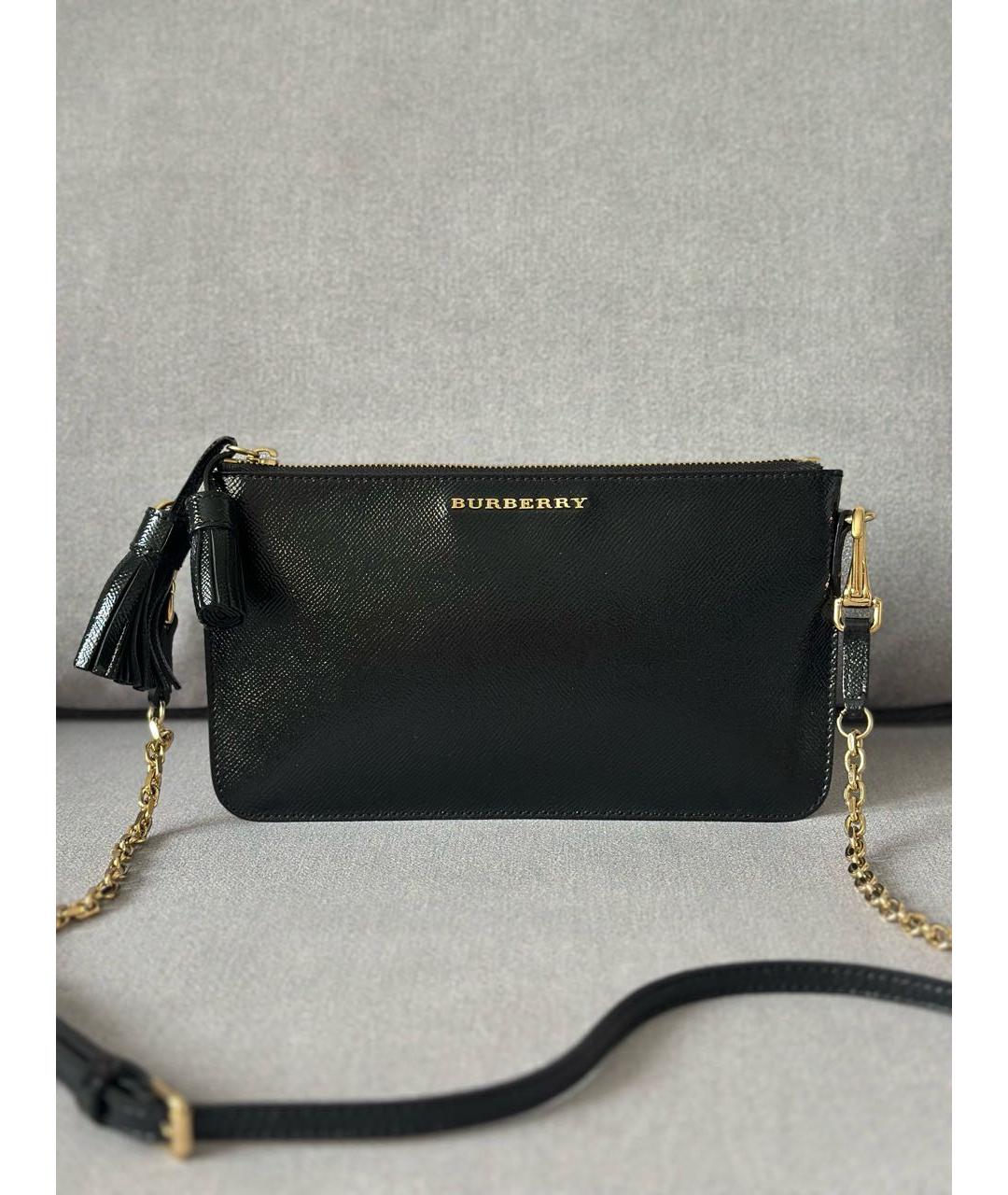 BURBERRY Черная кожаная сумка через плечо, фото 3
