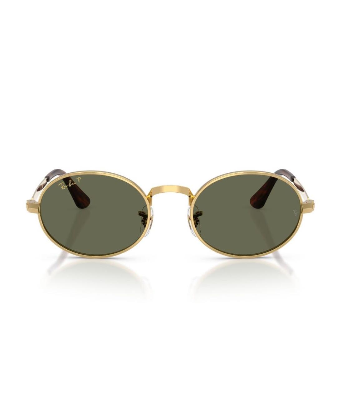 RAY BAN Золотые металлические солнцезащитные очки, фото 2