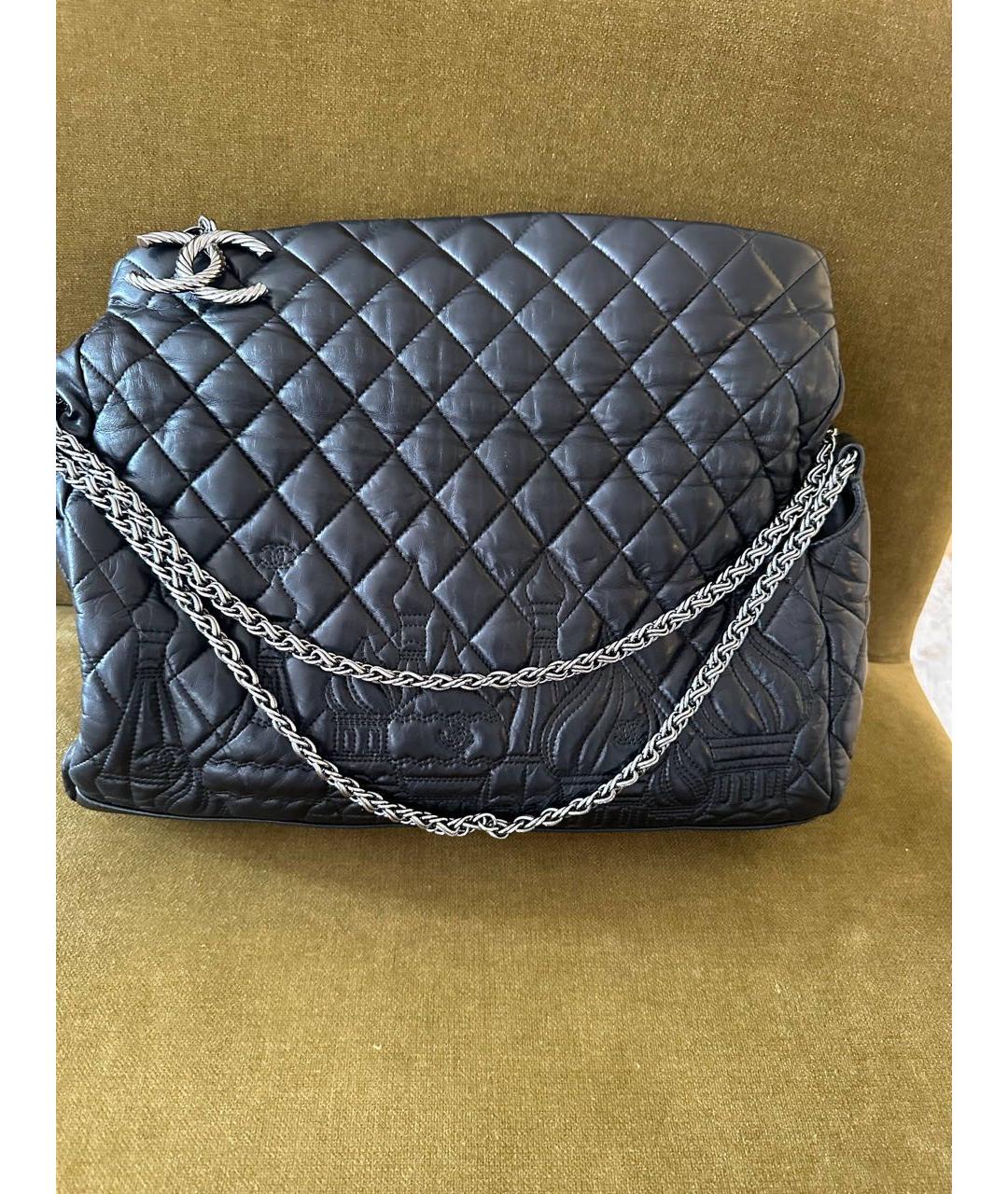 CHANEL Черная кожаная сумка через плечо, фото 6