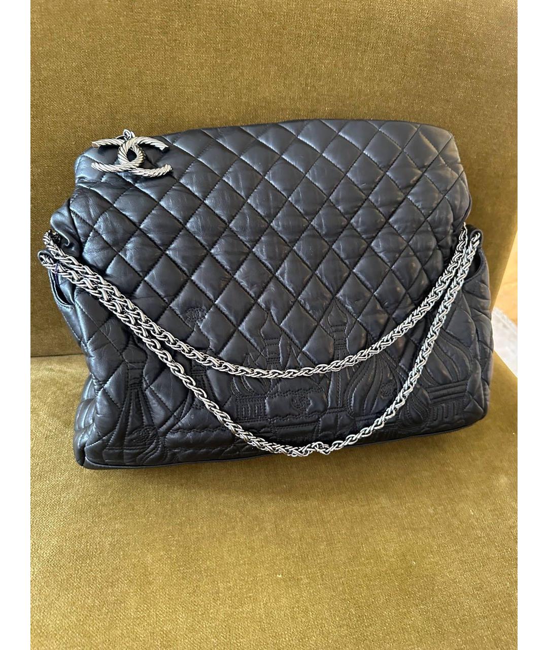 CHANEL Черная кожаная сумка через плечо, фото 3