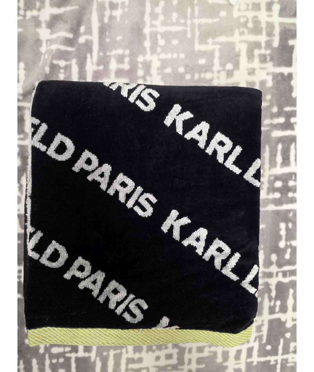 KARL LAGERFELD Черное хлопковое полотенце, фото 4