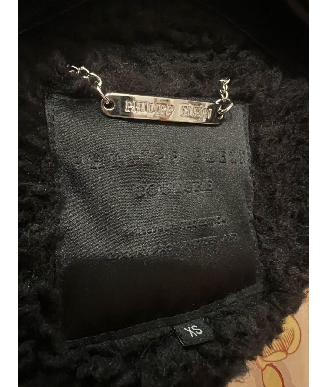 PHILIPP PLEIN Черное полиэстеровое пальто, фото 4