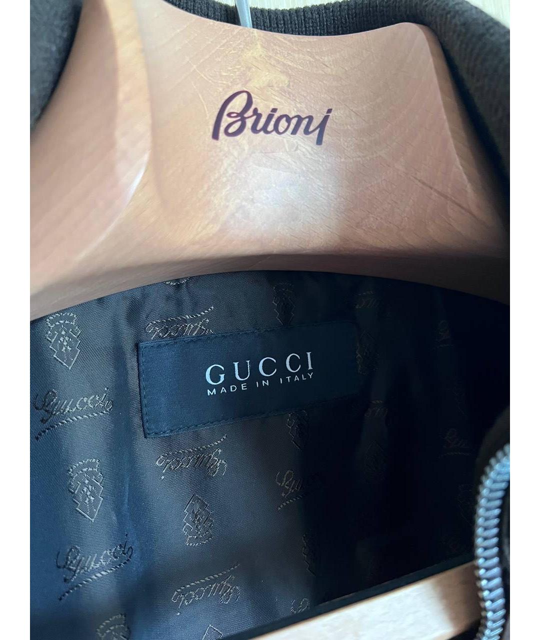 GUCCI Коричневая кожаная куртка, фото 4