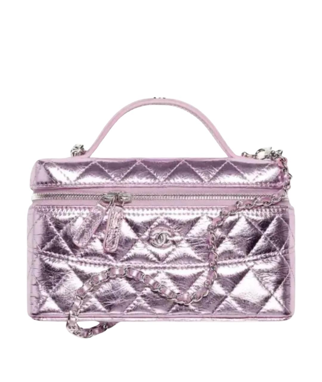 CHANEL Розовая сумка с короткими ручками из лакированной кожи, фото 1