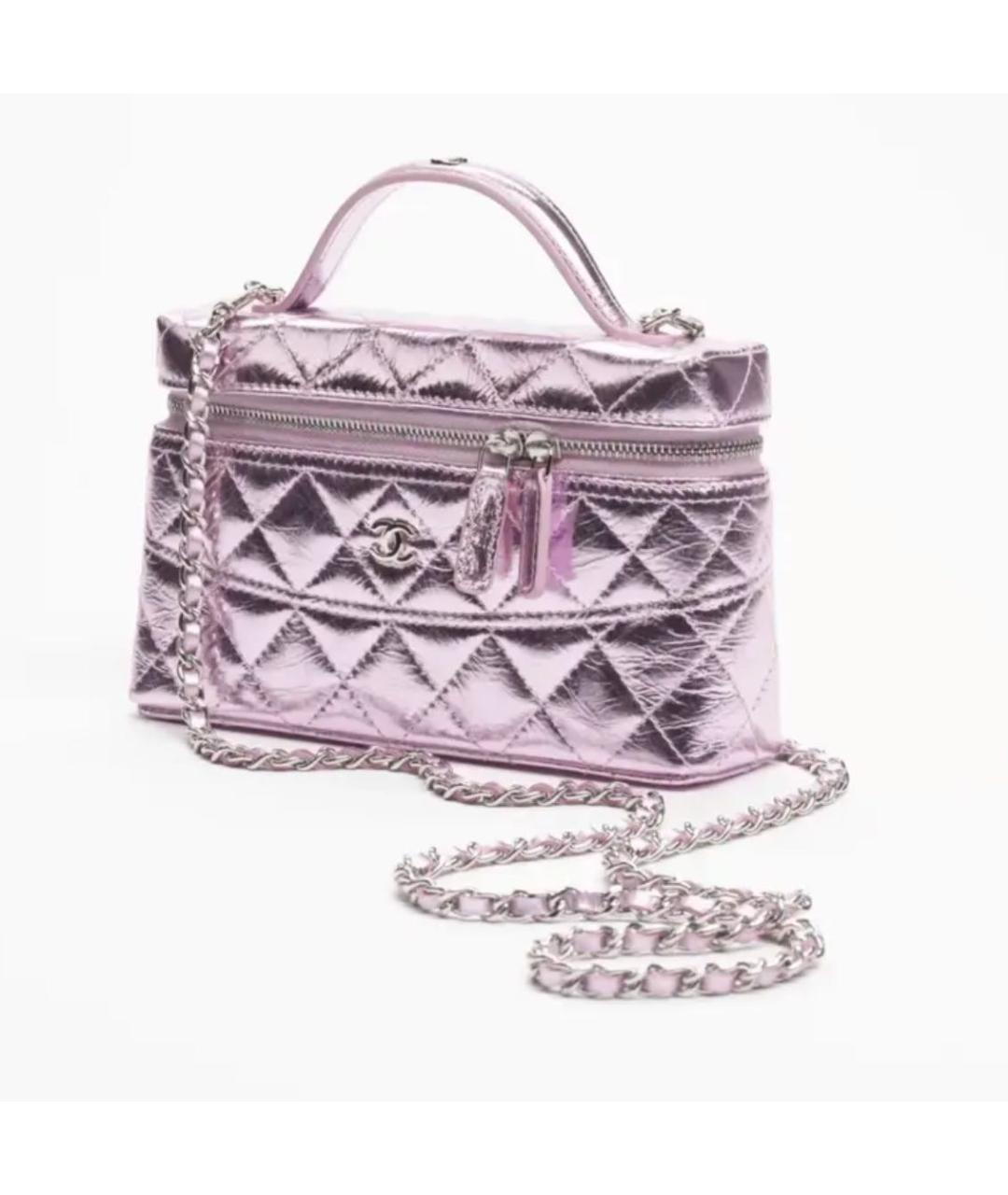 CHANEL Розовая сумка с короткими ручками из лакированной кожи, фото 2