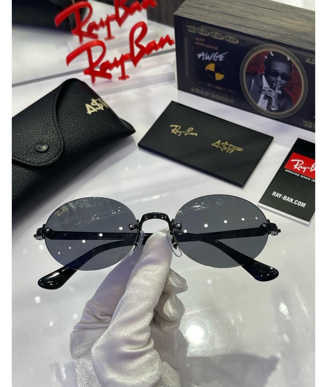 RAY BAN Черные металлические солнцезащитные очки, фото 5