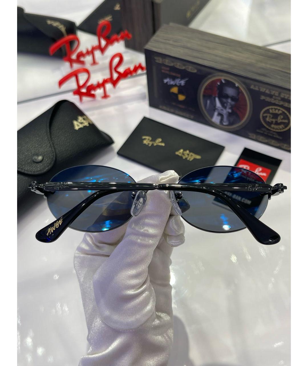 RAY BAN Черные металлические солнцезащитные очки, фото 6
