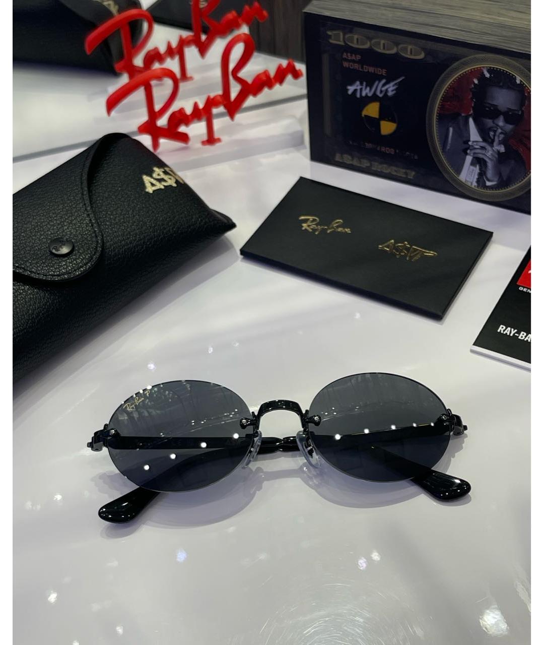 RAY BAN Черные металлические солнцезащитные очки, фото 4