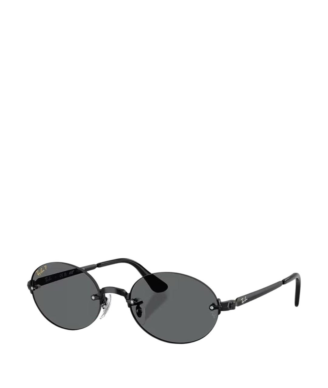 RAY BAN Черные металлические солнцезащитные очки, фото 1