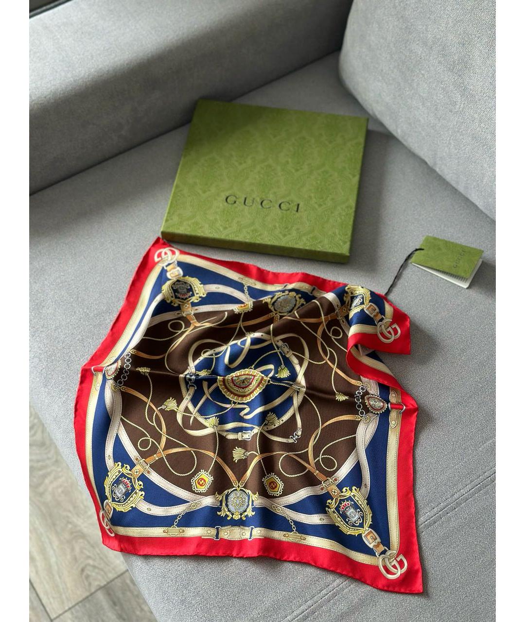 GUCCI Мульти шелковый платок, фото 2