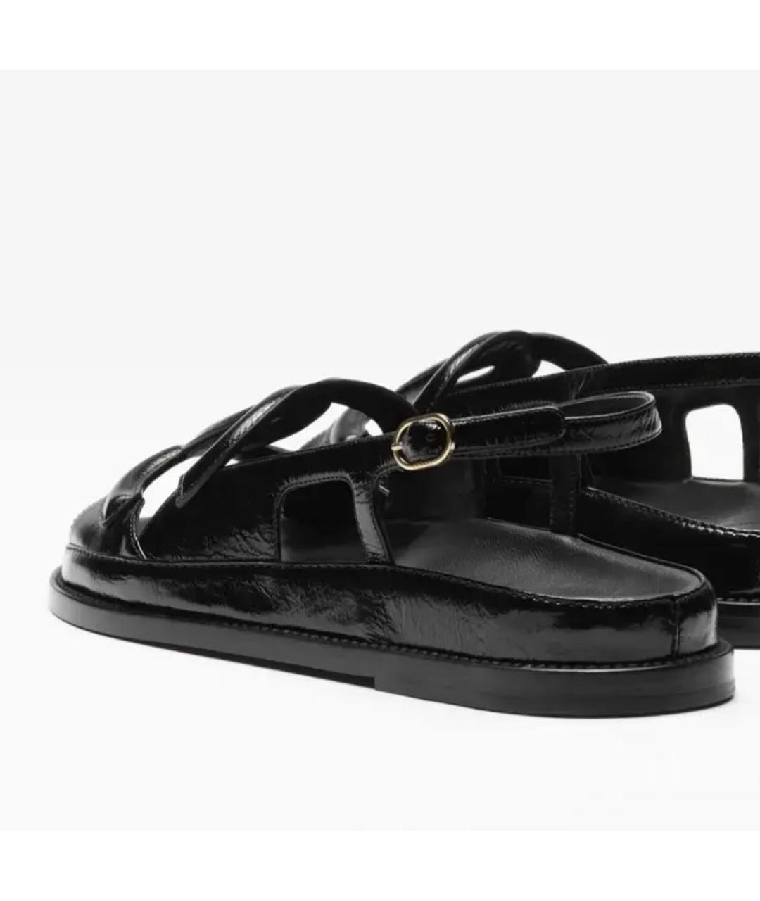 CHANEL Черные кожаные сандалии, фото 5