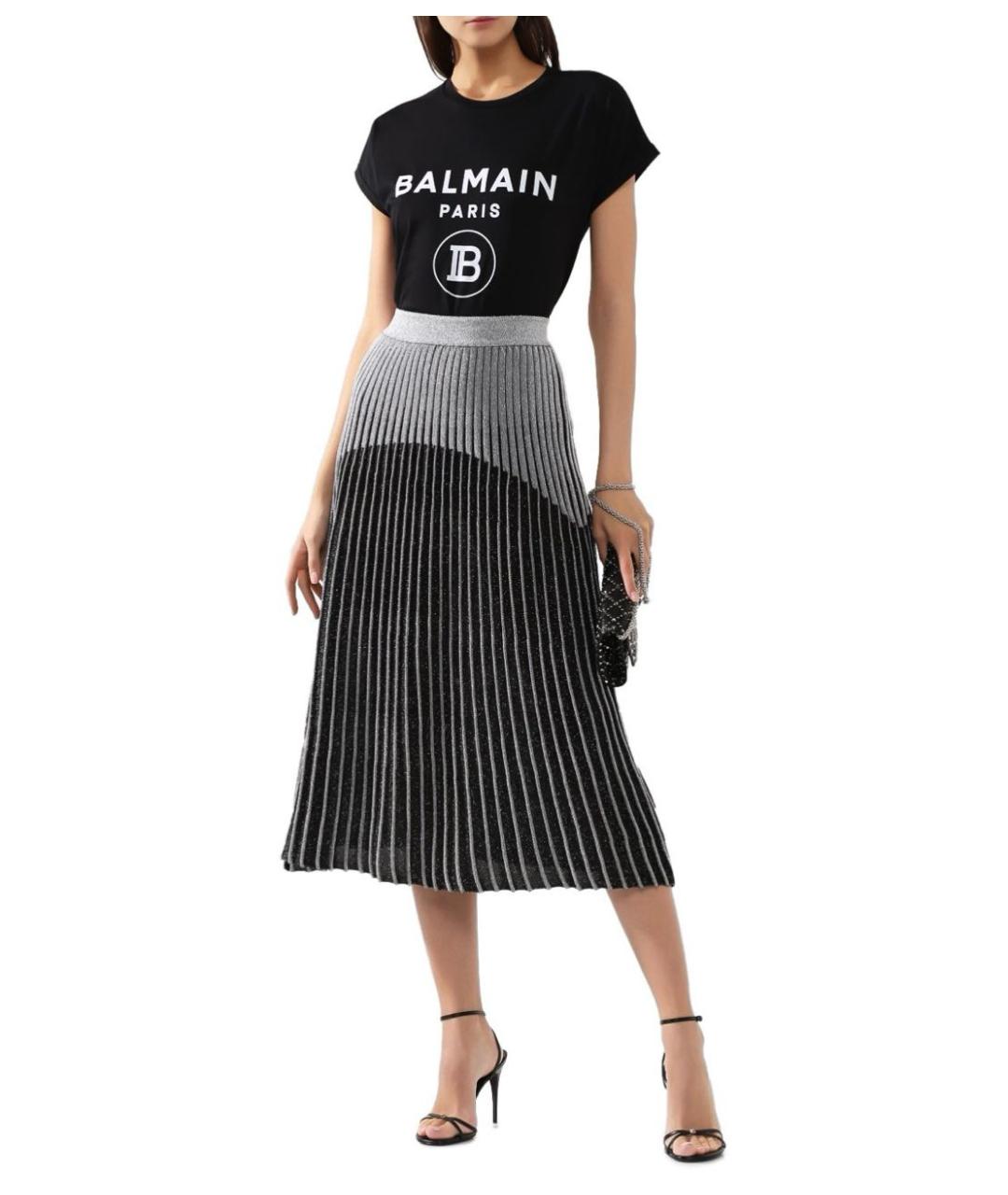 BALMAIN Черная хлопковая футболка, фото 8