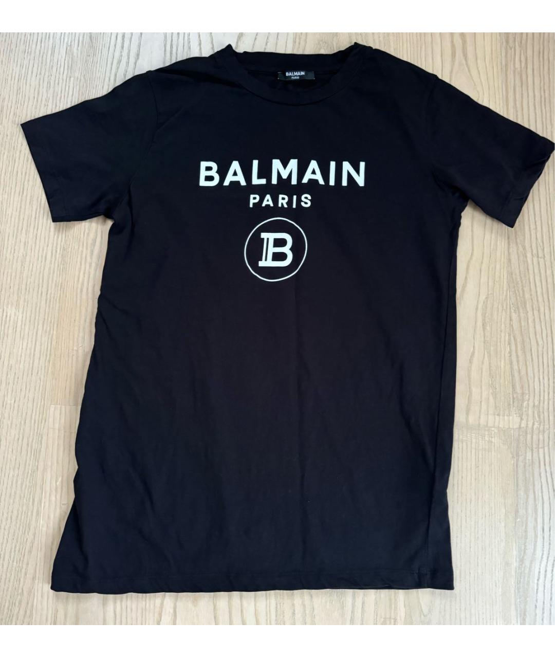 BALMAIN Черная хлопковая футболка, фото 2