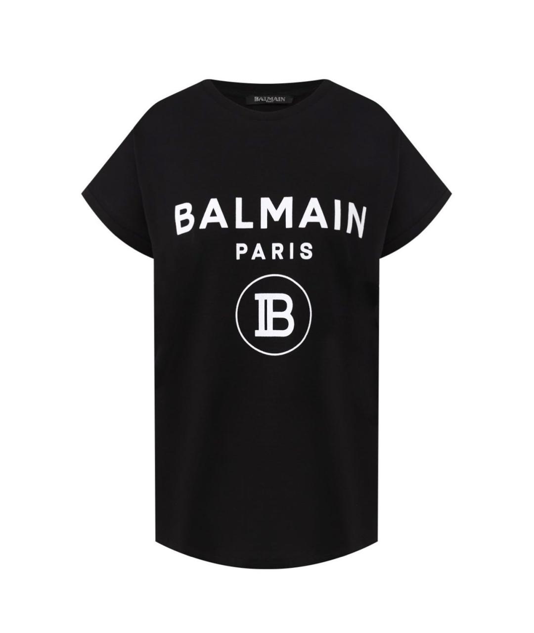 BALMAIN Черная хлопковая футболка, фото 1