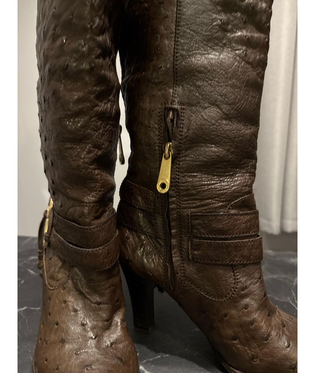 BALLY Коричневые сапоги из экзотической кожи, фото 3