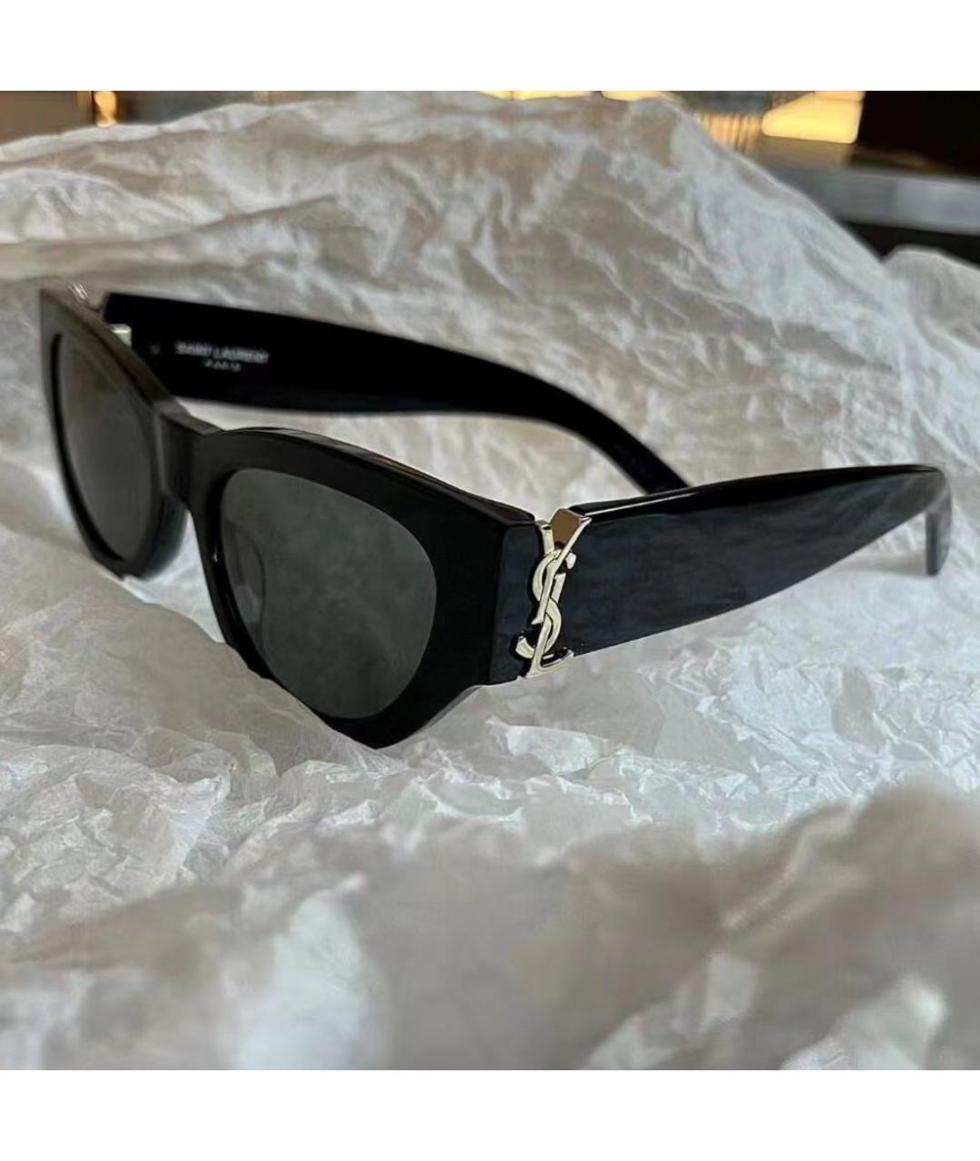 SAINT LAURENT Черные пластиковые солнцезащитные очки, фото 3