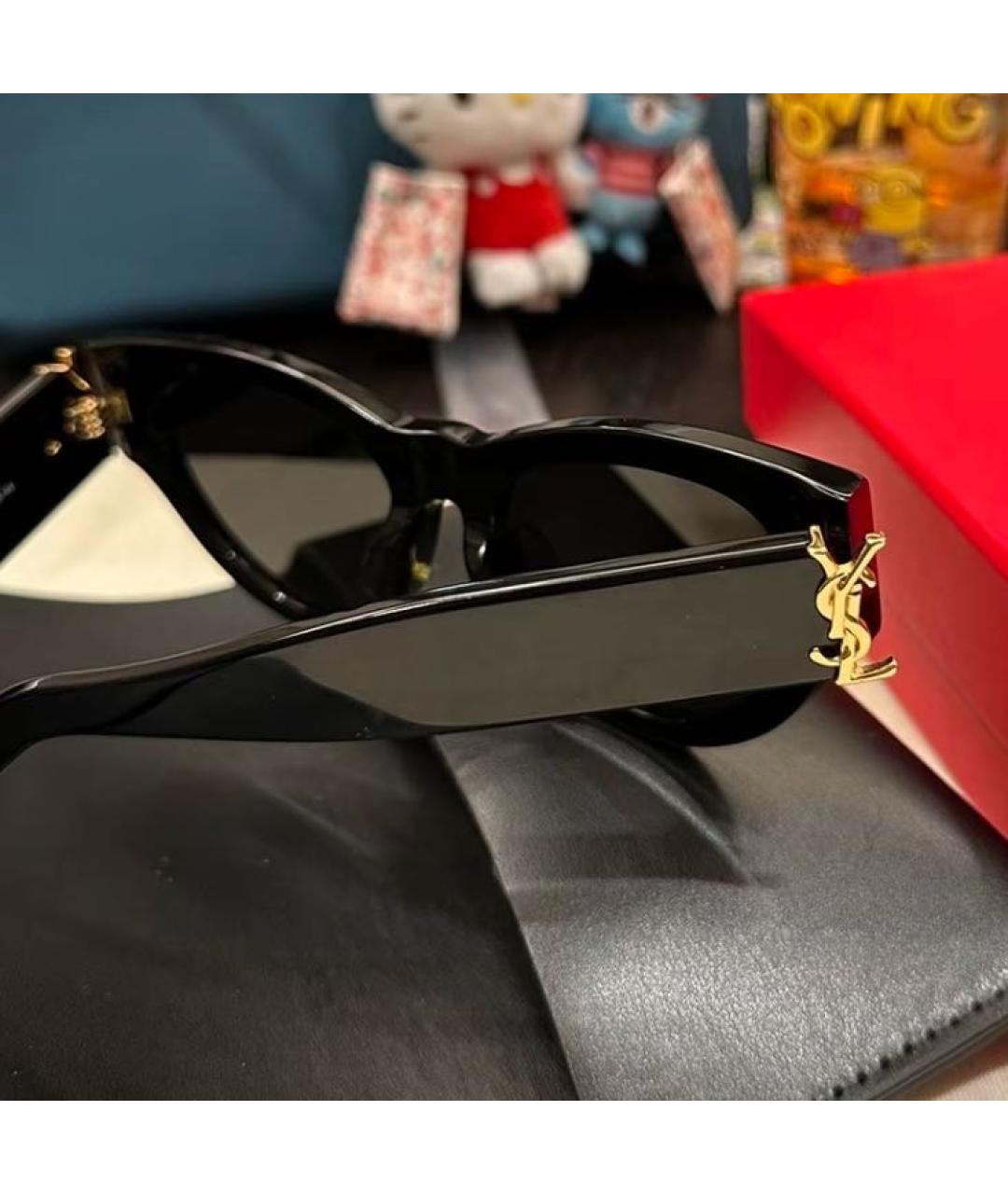 SAINT LAURENT Черные пластиковые солнцезащитные очки, фото 5