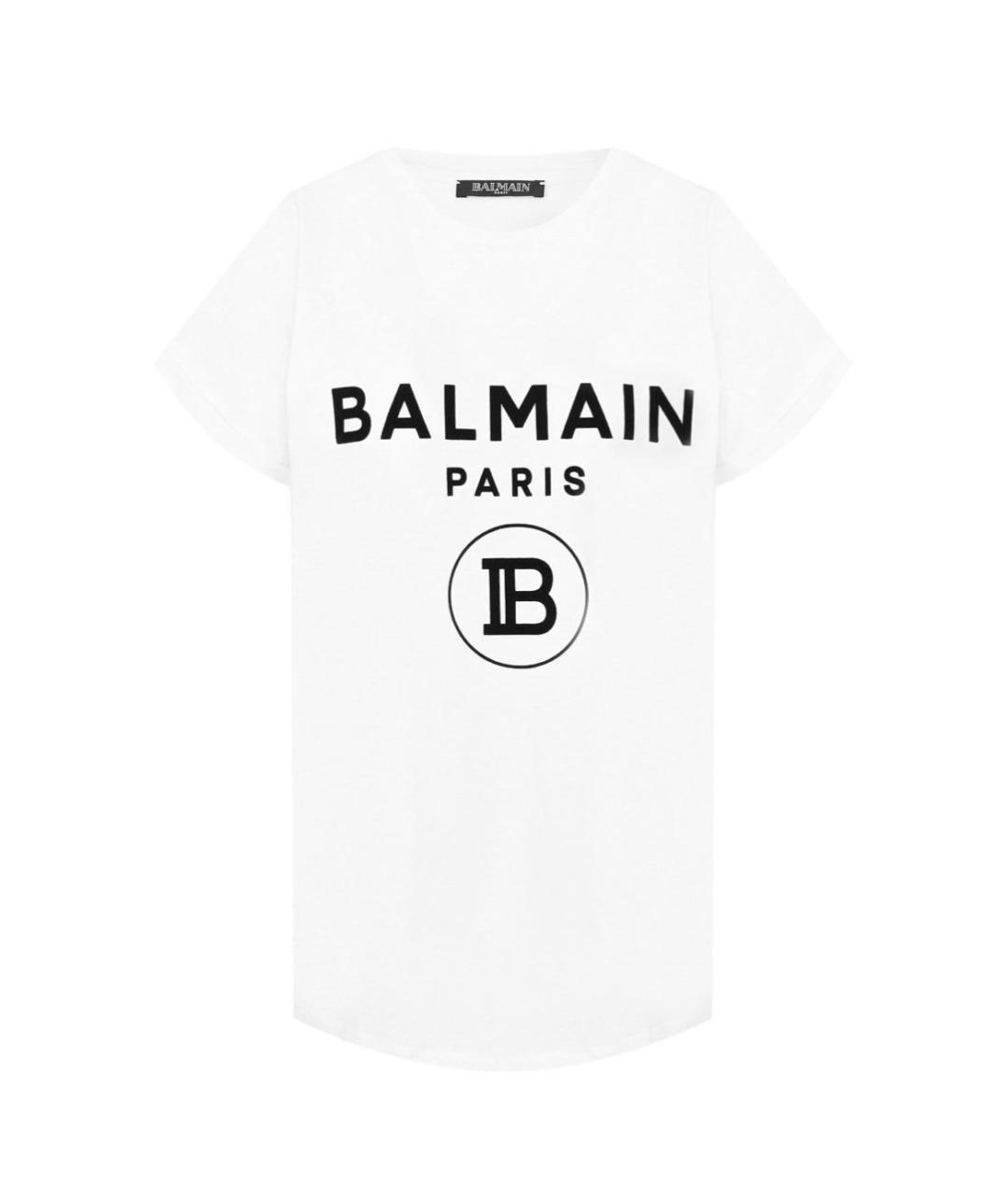 BALMAIN Белая хлопковая футболка, фото 1
