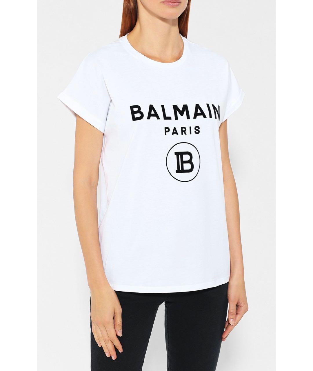 BALMAIN Белая хлопковая футболка, фото 8