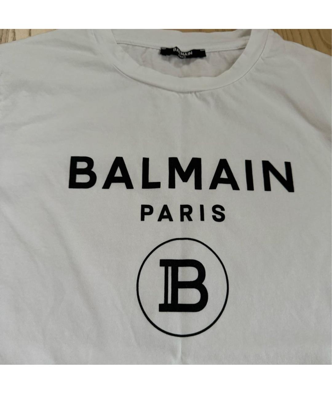 BALMAIN Белая хлопковая футболка, фото 3