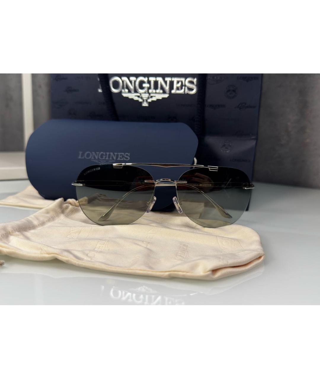 LONGINES Серебряные металлические солнцезащитные очки, фото 2