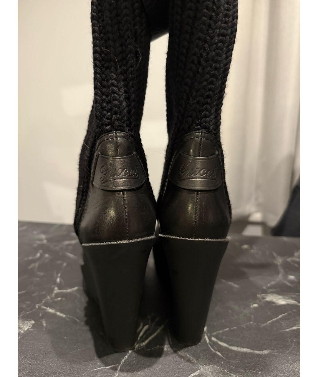 GUCCI Черные кожаные сапоги, фото 4
