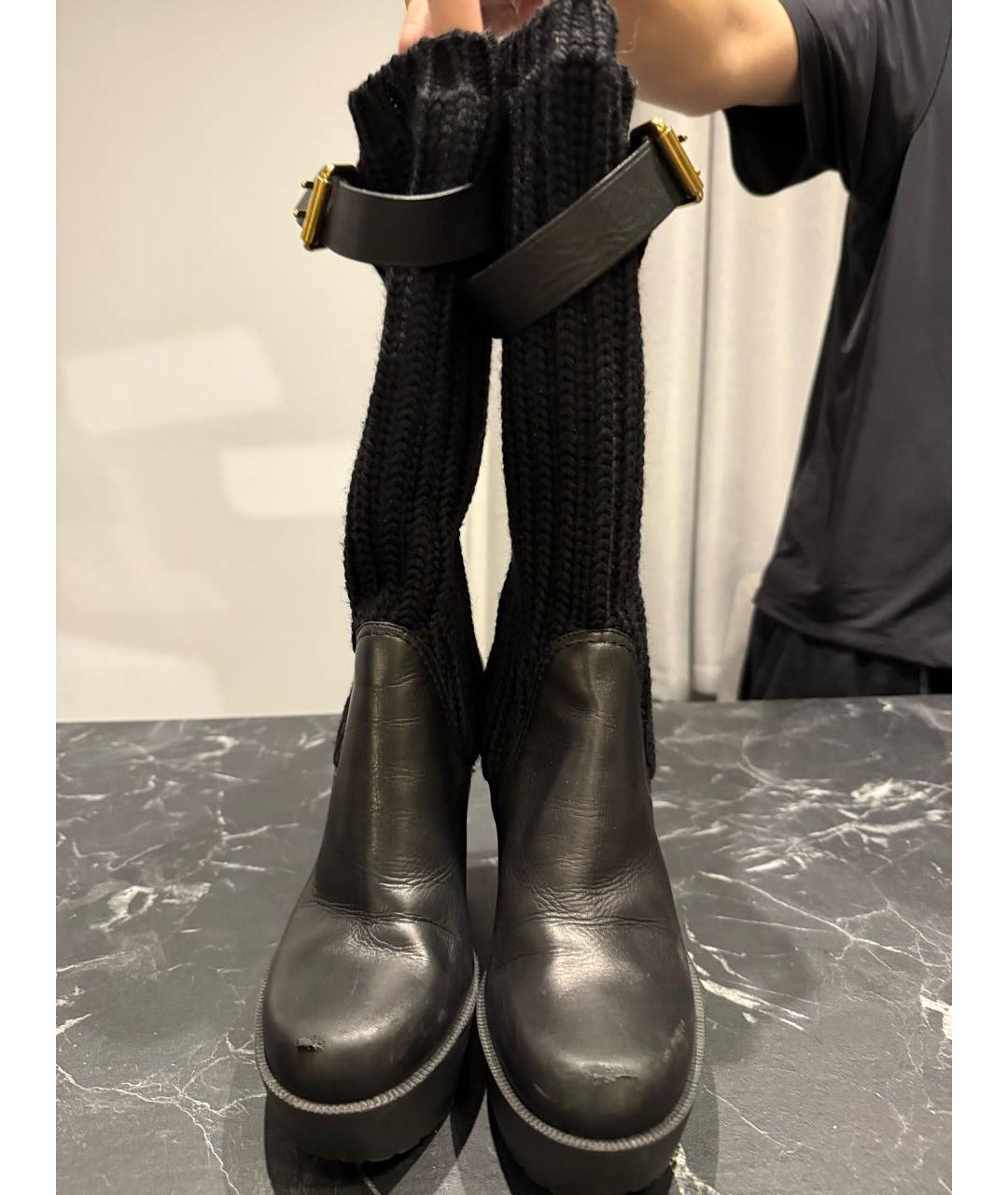 GUCCI Черные кожаные сапоги, фото 2