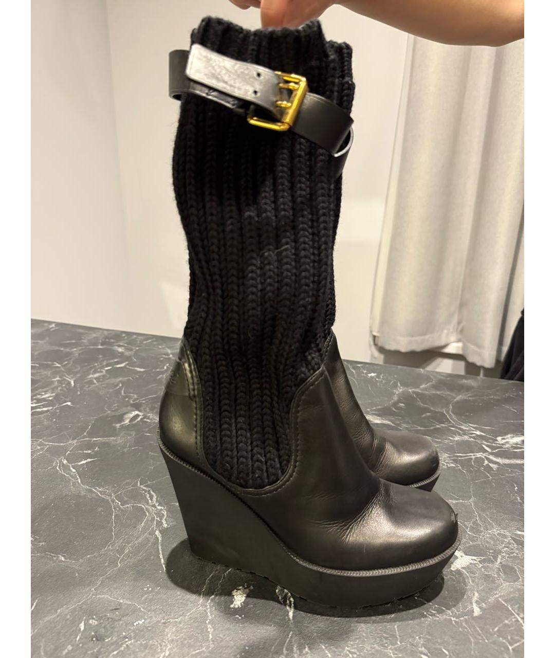 GUCCI Черные кожаные сапоги, фото 5