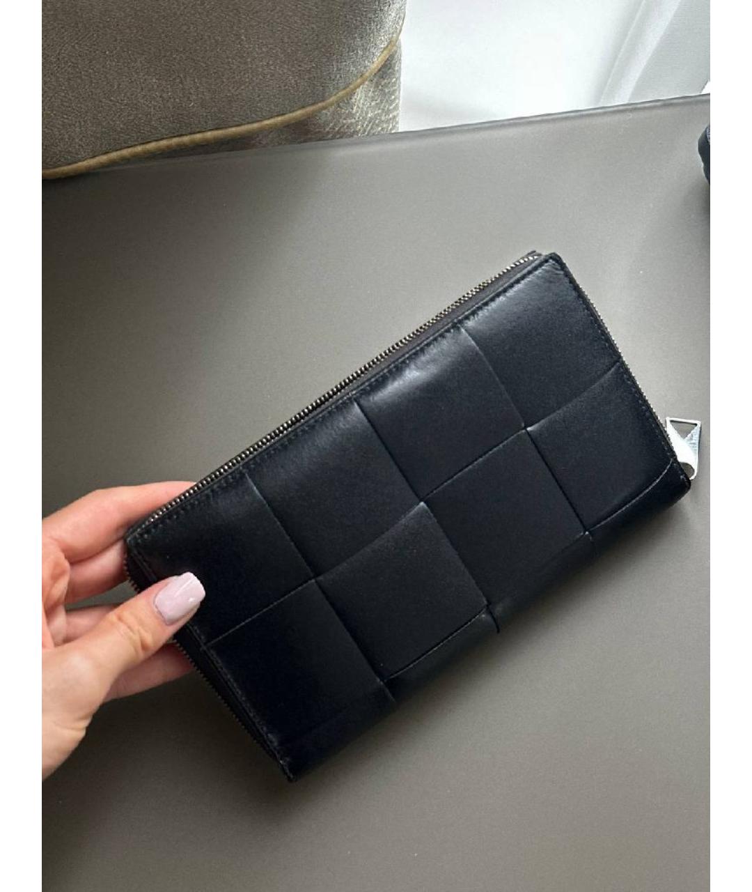 BOTTEGA VENETA Черный кожаный кошелек, фото 5
