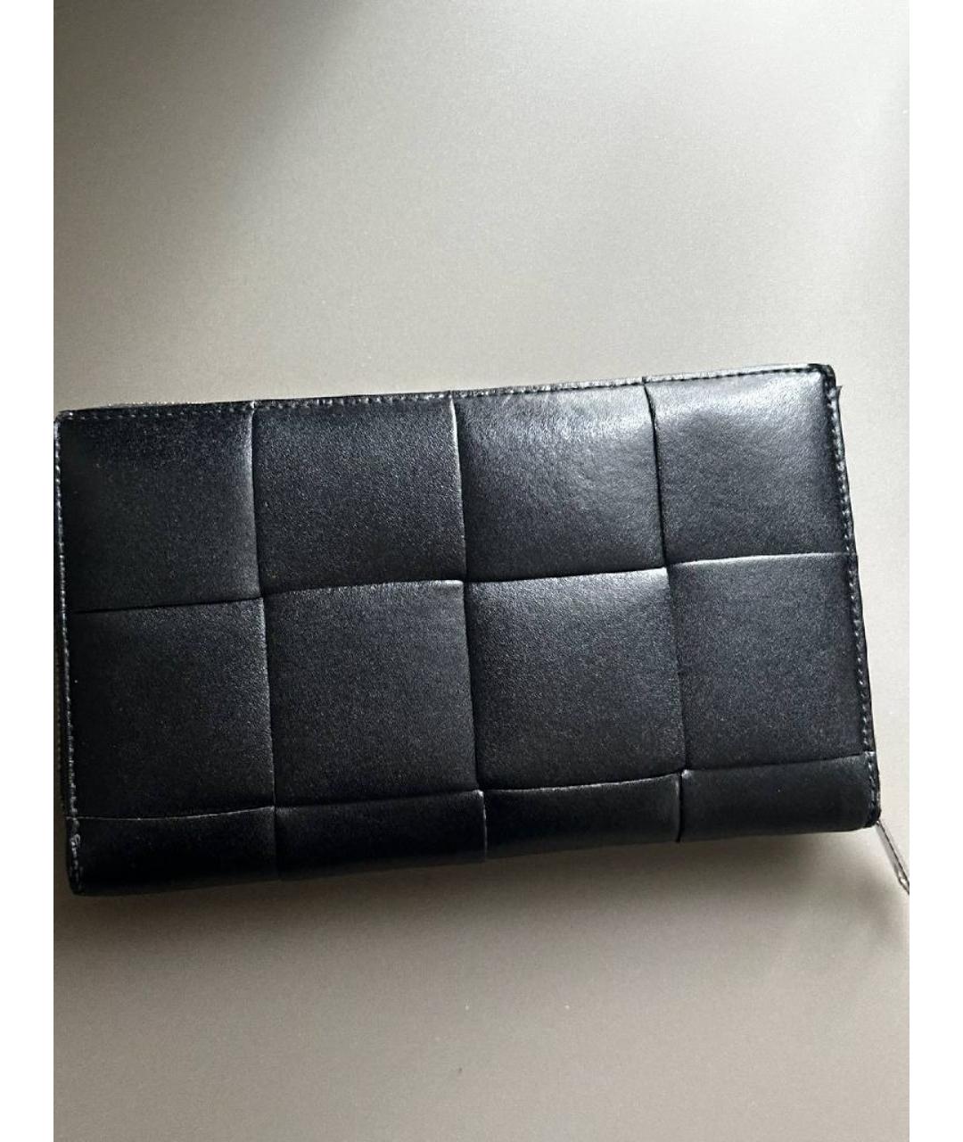 BOTTEGA VENETA Черный кожаный кошелек, фото 7