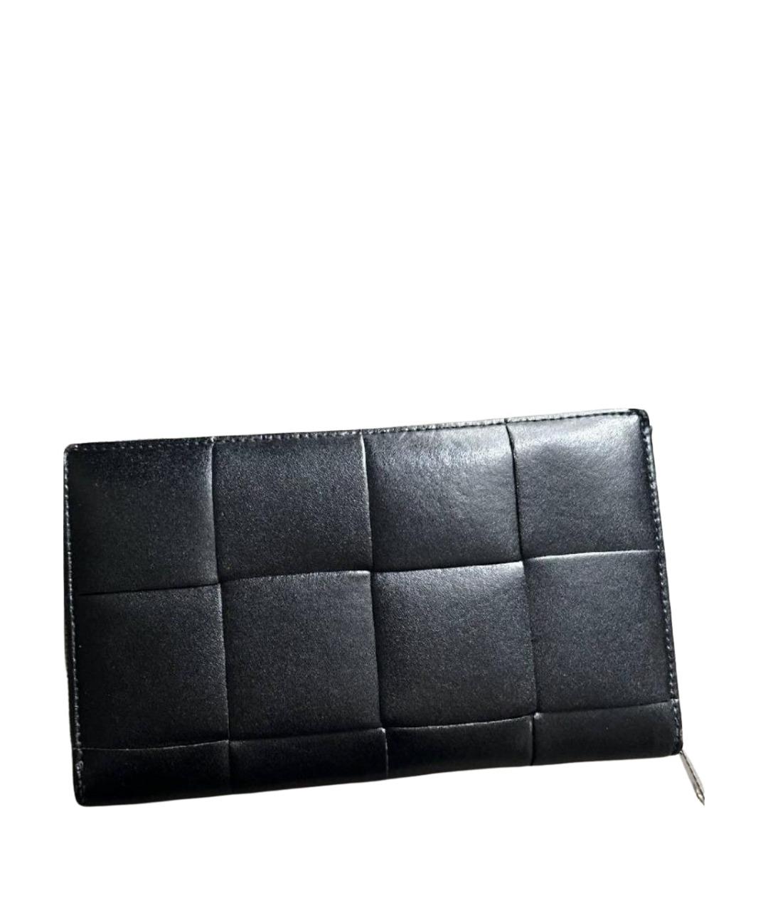 BOTTEGA VENETA Черный кожаный кошелек, фото 1