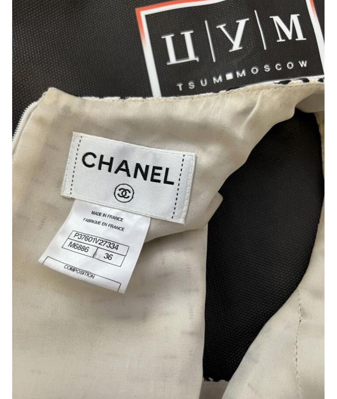 CHANEL Белое твидовое повседневное платье, фото 5